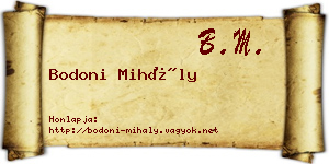 Bodoni Mihály névjegykártya