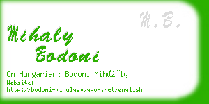 mihaly bodoni business card